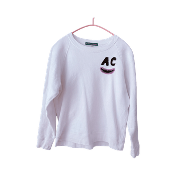 AlexaChung valkoinen college, lähes uusi (S/XS)