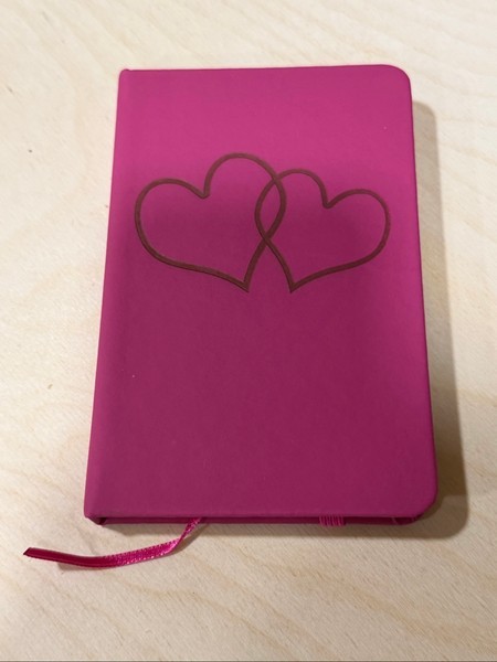 Pink heart notebook
