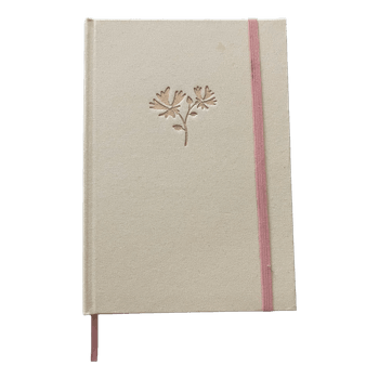 Beige viivastollinen muistikirja, kovat kannet