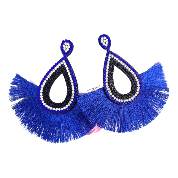 Blue tassel earrings