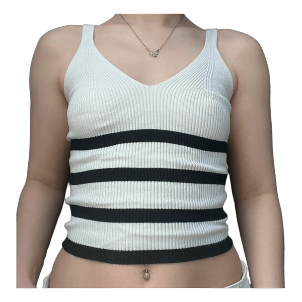 Striped ribbed tank top