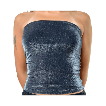 Musta glitter bandeau-toppi XS/S – bile / festari / trendi 