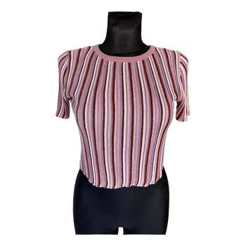 Striped viscose blend top