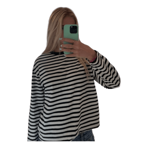 Stribet langærmet bluse