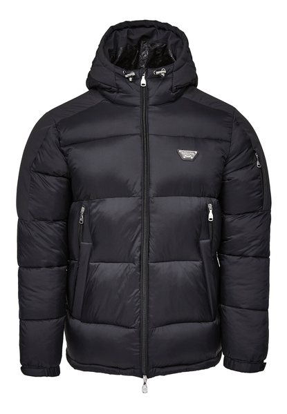 Jet black winter jacket