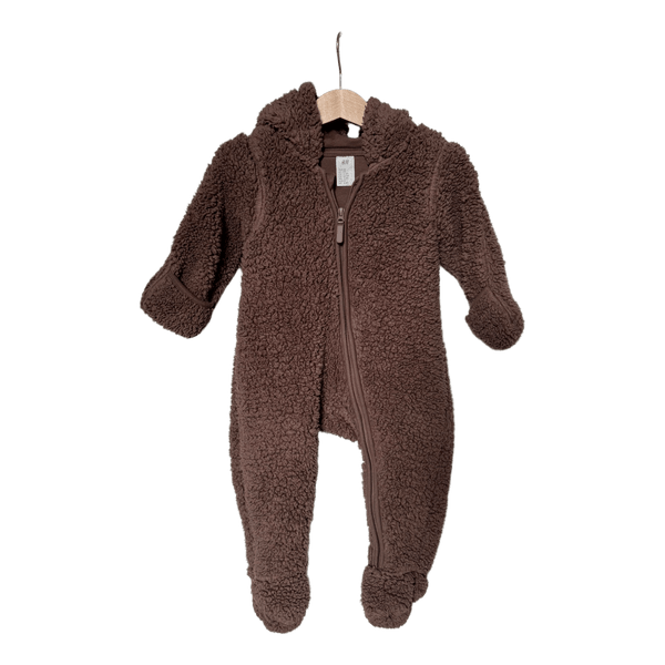 Brown teddy fleece jumpsuit