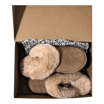 Brown suede lined slippers