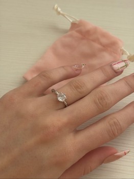 Silver solitaire ring