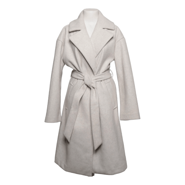 Beige belted wrap coat