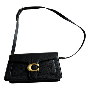 Black leather crossbody bag