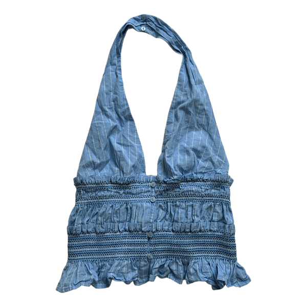Blue halterneck top
