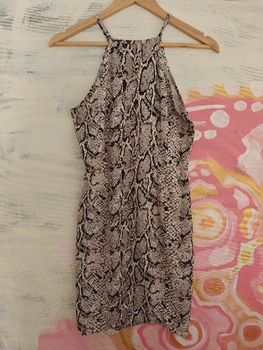 Beige snake print dress