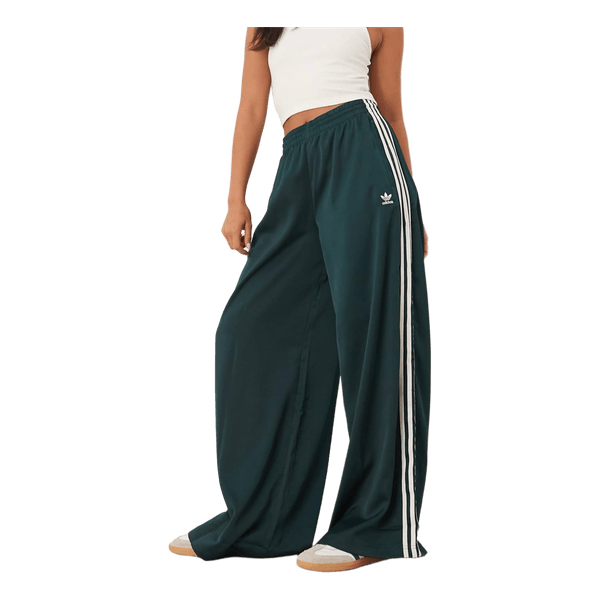 Adidas mørkegrønne wide leg satin bukser