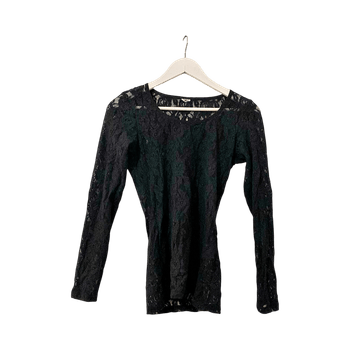 Black lace long sleeve top