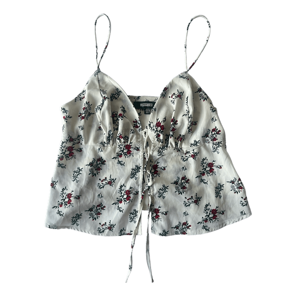 Floral tie front cami