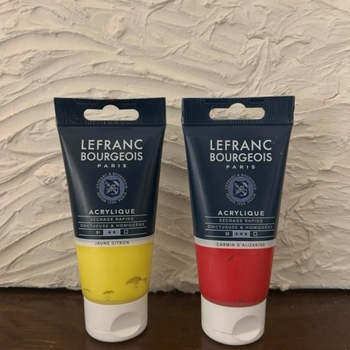 Lefranc Bourgeois Paris: Acrylique Paint / Jaune Citron & Carmin D’Alizarins