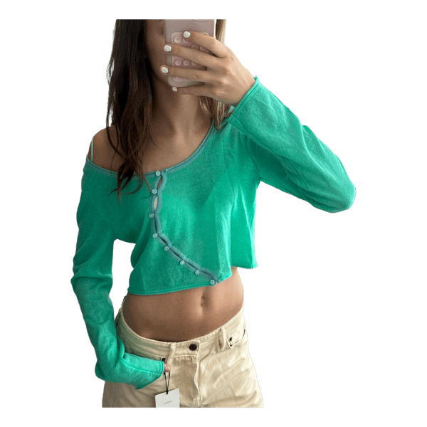 Grøn crop cardigan