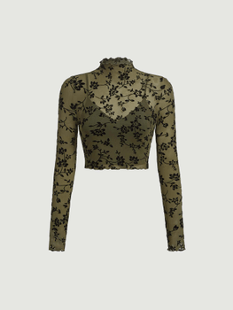 Floral mesh top with cami