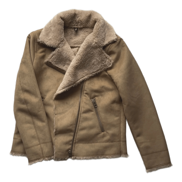 Beige faux shearling jacket