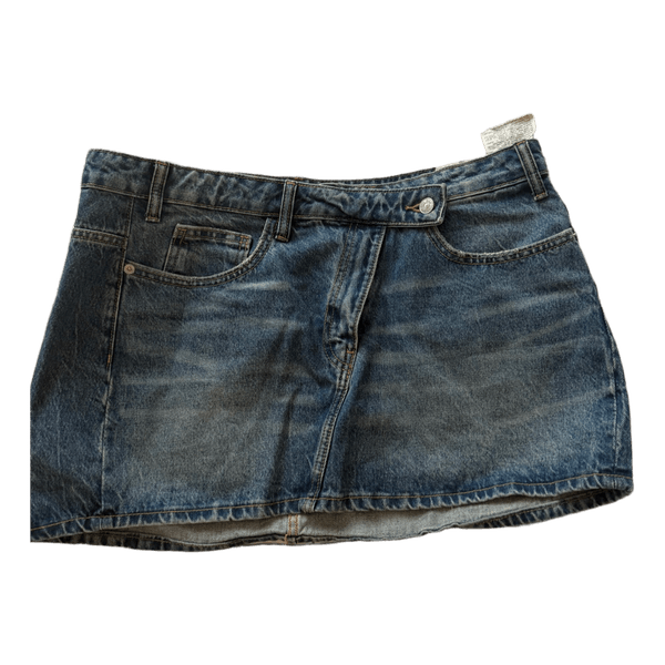 Blå denim mininederdel