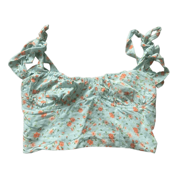Bershka floral crop top