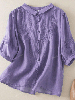 Snowflake embroidered shirt