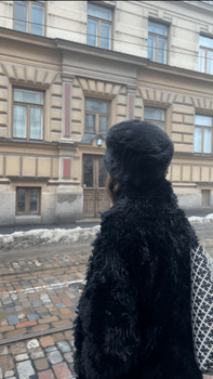 Black fur coat