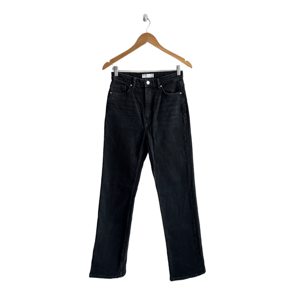 Black straight slim jeans