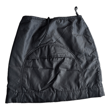 Black quilted mini skirt