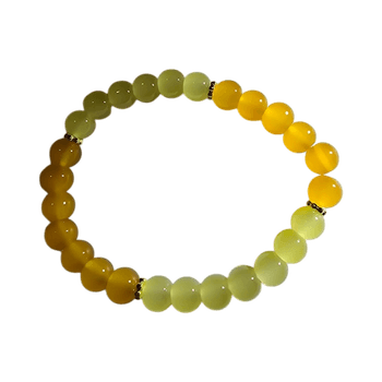 Yellow beaded stretch bracelet