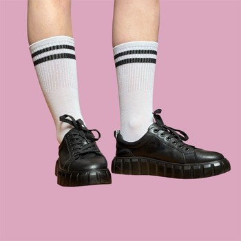 Black Lorenzo leather platform sneakers