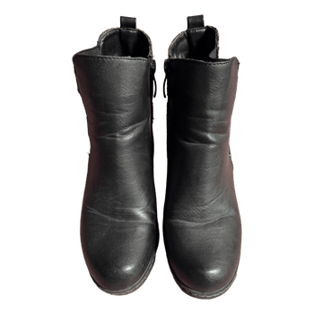 Black wedge ankle boots