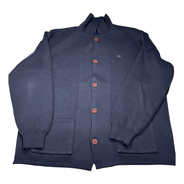 Burberry London / Women's / Size 6 / XS / Dark Blue Knitted Wool-Blend Cardigan