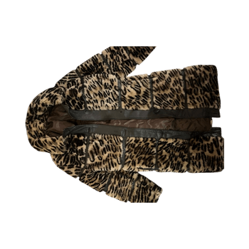 Leopard-kuvioinen teddy-takki