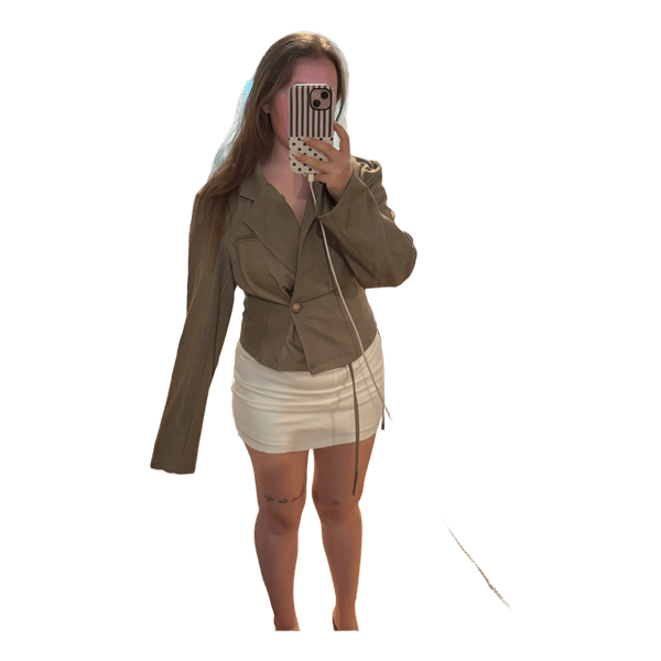 Beige cropped blazer