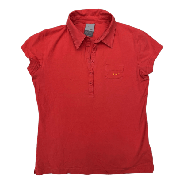 Red Nike polo shirt vintage y2k