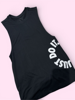Black sleeveless workout top