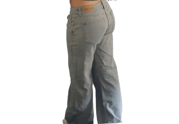Grå wide leg jeans NA-KD
