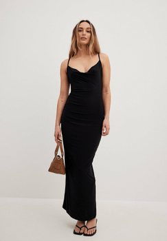 Draped spaghetti maxi dress