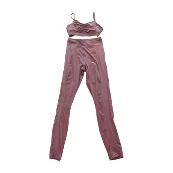 Pink sports bra and leggings set