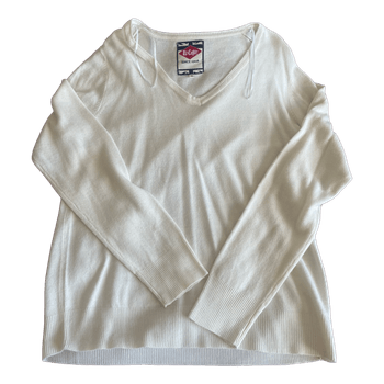White v-neck sweater