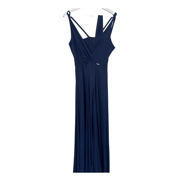 Blue glitter long dress