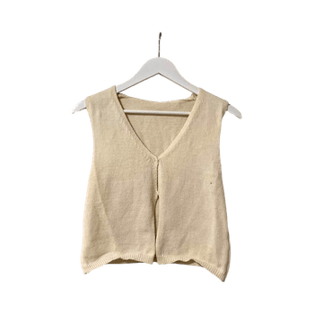 Cream knitted crop top