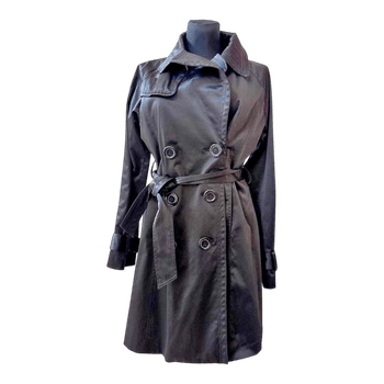 Black belted trench coat