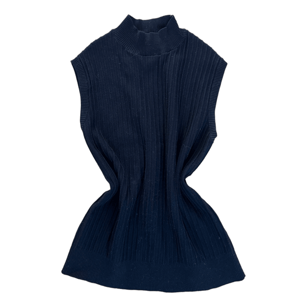 Black ribbed sleeveless top