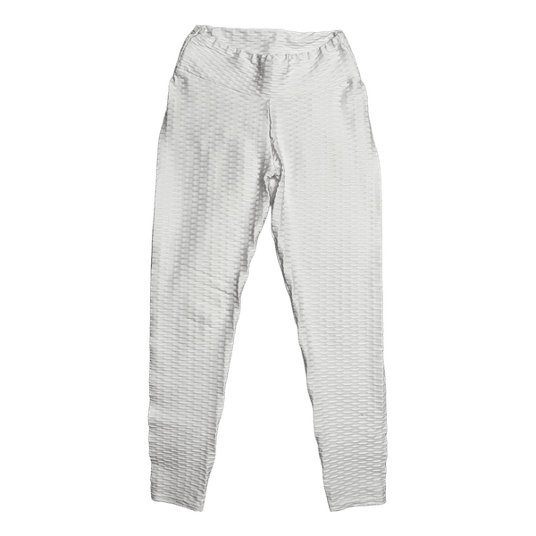 White textured leggings
