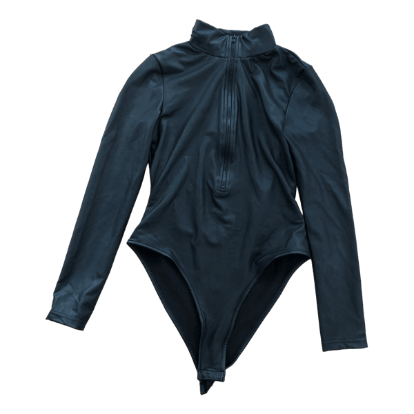 Sort langærmet bodysuit