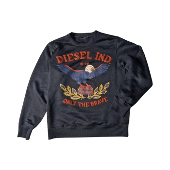 Diesel "Only The Brave" Graphic Sweatshirt | Eagle Print | Size M