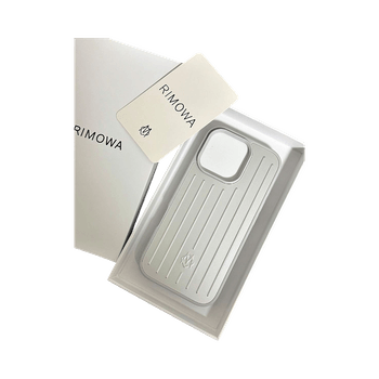 Silver Rimowa iPhone 16 Pro case
