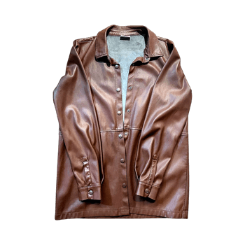 Ruskea tekonahkatakki